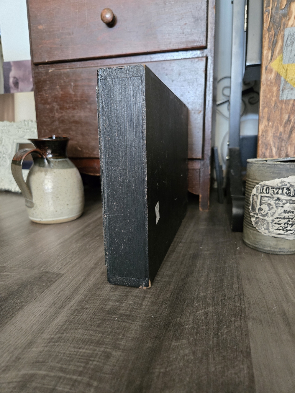 Black Decorative Wood Block Accent - Unbranded